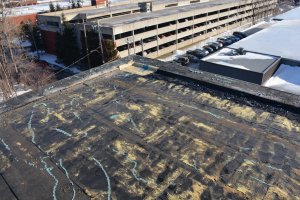 Roofs damaged by wind